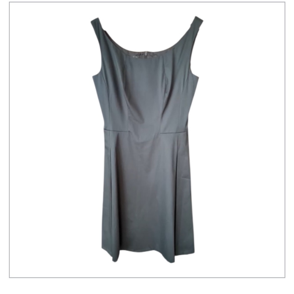 Lafayette 148 New York Navy Sleeveless Bateau Neck Shift Dress Size 8 Classic